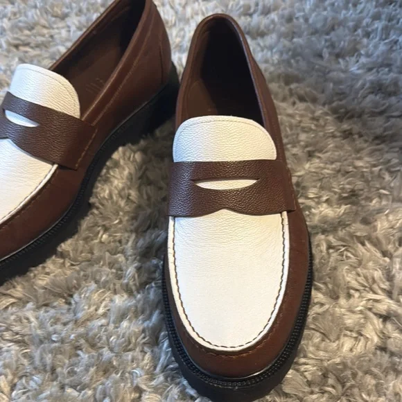 Cole Haan Brown and White Penny Loafers - Picture 2 of 7